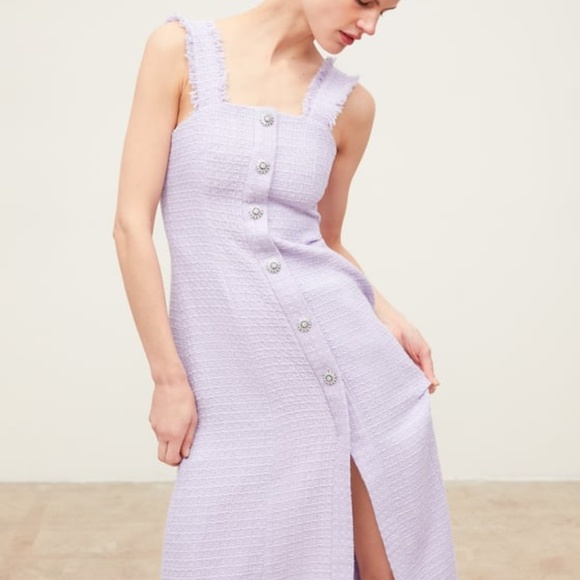 Zara Dresses & Skirts - HOLD - Zara Lilac Tweed Dress with Gem Buttons